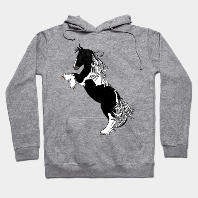 Black Tobiano Rearing Gypsy Vanner Hoodie by Ory Photography Designs